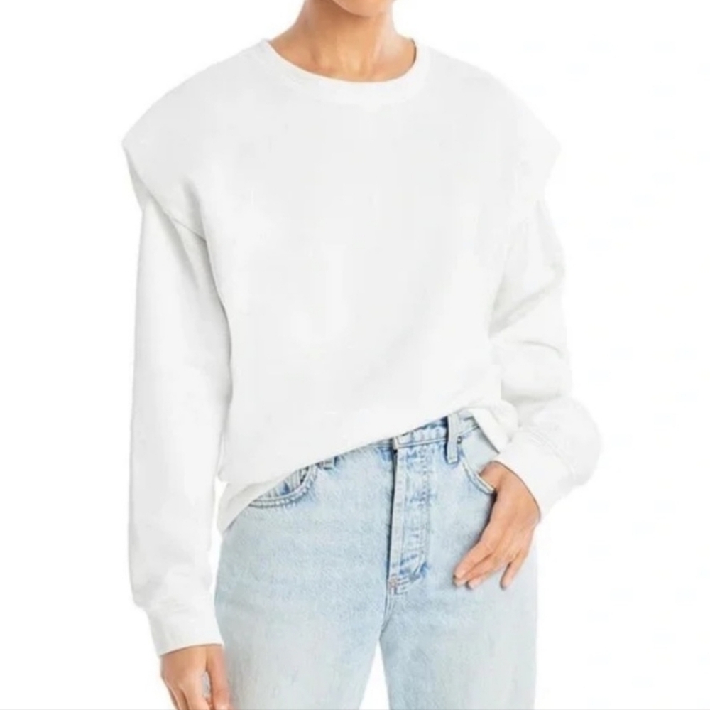 Pistola Womens Lenora White 100% Cotton Loungewear Active Wear Sweatshirt Medium